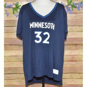 Fanatics Womens Blue Minnesota Timberwolves Towns #32 Jersey Shirt Top Size 2XL